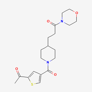 molecular formula C19H26N2O4S B4066150 1-[4-({4-[3-(4-morpholinyl)-3-oxopropyl]-1-piperidinyl}carbonyl)-2-thienyl]ethanone 