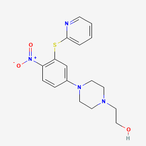 molecular formula C17H20N4O3S B4066155 2-{4-[4-nitro-3-(2-pyridinylthio)phenyl]-1-piperazinyl}ethanol 