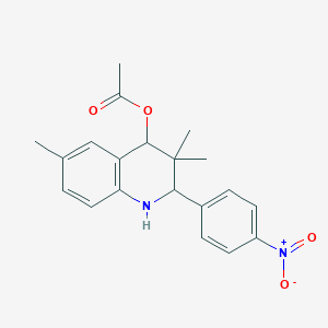 molecular formula C20H22N2O4 B4066158 3,3,6-trimethyl-2-(4-nitrophenyl)-1,2,3,4-tetrahydro-4-quinolinyl acetate 
