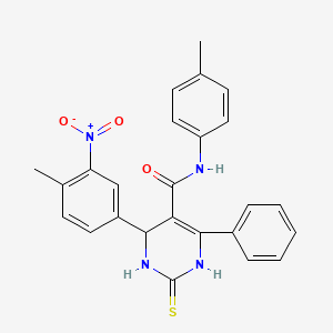 molecular formula C25H22N4O3S B4066165 2-mercapto-6-(4-methyl-3-nitrophenyl)-N-(4-methylphenyl)-4-phenyl-1,6-dihydro-5-pyrimidinecarboxamide 