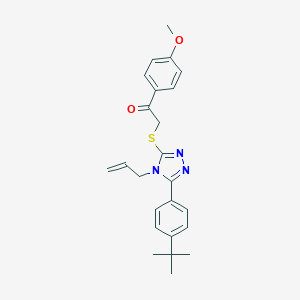 molecular formula C24H27N3O2S B406617 2-{[4-allyl-5-(4-tert-butylphenyl)-4H-1,2,4-triazol-3-yl]sulfanyl}-1-(4-methoxyphenyl)ethanone 