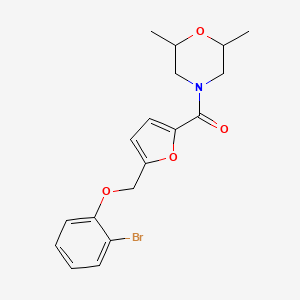 molecular formula C18H20BrNO4 B4066180 4-{5-[(2-溴苯氧基)甲基]-2-呋喃基}-2,6-二甲基吗啉 