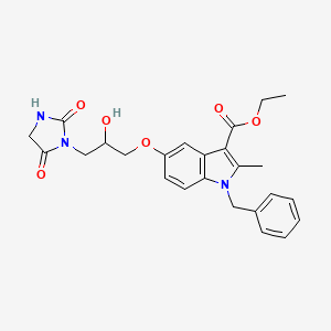 molecular formula C25H27N3O6 B4066182 1-苄基-5-[3-(2,5-二氧代-1-咪唑烷基)-2-羟基丙氧]-2-甲基-1H-吲哚-3-羧酸乙酯 