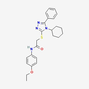 molecular formula C24H28N4O2S B4066208 2-[(4-环己基-5-苯基-4H-1,2,4-三唑-3-基)硫代]-N-(4-乙氧基苯基)乙酰胺 