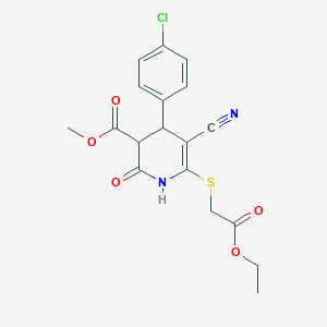 methyl 4-(4-chlorophenyl)-5-cyano-6-[(2-ethoxy-2-oxoethyl)thio]-2-oxo-1,2,3,4-tetrahydro-3-pyridinecarboxylate