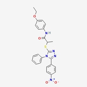 N-(4-ethoxyphenyl)-2-{[5-(4-nitrophenyl)-4-phenyl-4H-1,2,4-triazol-3-yl]thio}propanamide