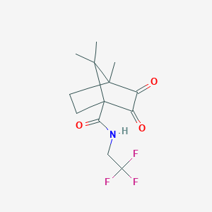 4,7,7-trimethyl-2,3-dioxo-N-(2,2,2-trifluoroethyl)bicyclo[2.2.1]heptane-1-carboxamide
