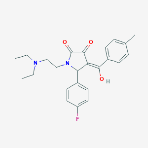 molecular formula C24H27FN2O3 B406624 1-[2-(diethylamino)ethyl]-5-(4-fluorophenyl)-3-hydroxy-4-[(4-methylphenyl)carbonyl]-1,5-dihydro-2H-pyrrol-2-one 