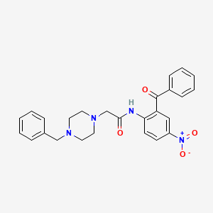 N-(2-benzoyl-4-nitrophenyl)-2-(4-benzyl-1-piperazinyl)acetamide