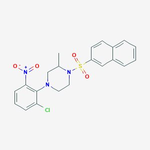molecular formula C21H20ClN3O4S B4066251 4-(2-chloro-6-nitrophenyl)-2-methyl-1-(2-naphthylsulfonyl)piperazine 