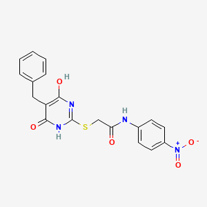 molecular formula C19H16N4O5S B4066266 2-[(5-苄基-4-羟基-6-氧代-1,6-二氢-2-嘧啶基)硫代]-N-(4-硝基苯基)乙酰胺 