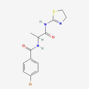 molecular formula C13H14BrN3O2S B4066278 4-Bromo-N-[1-(4,5-dihydro-thiazol-2-ylcarbamoyl)-ethyl]-benzamide 