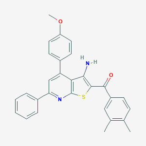 [3-Amino-4-(4-methoxyphenyl)-6-phenylthieno[2,3-b]pyridin-2-yl](3,4-dimethylphenyl)methanone