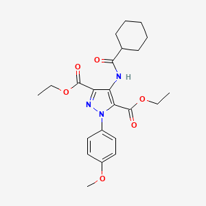 molecular formula C23H29N3O6 B4066286 4-[(环己基羰基)氨基]-1-(4-甲氧基苯基)-1H-吡唑-3,5-二甲酸二乙酯 