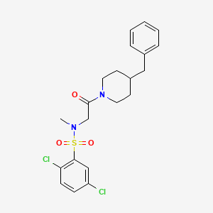 molecular formula C21H24Cl2N2O3S B4066296 N-[2-(4-Benzyl-piperidin-1-yl)-2-oxo-ethyl]-2,5-dichloro-N-methyl-benzenesulfonamide 