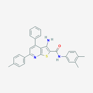molecular formula C29H25N3OS B406630 3-amino-N-(3,4-dimethylphenyl)-6-(4-methylphenyl)-4-phenylthieno[2,3-b]pyridine-2-carboxamide 