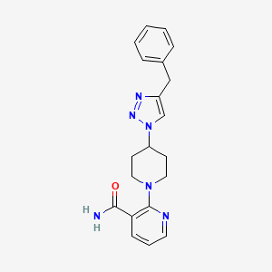 molecular formula C20H22N6O B4066302 2-[4-(4-苄基-1H-1,2,3-三唑-1-基)哌啶-1-基]烟酰胺 