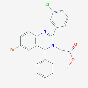 molecular formula C23H18BrClN2O2 B406631 methyl [6-bromo-2-(3-chlorophenyl)-4-phenylquinazolin-3(4H)-yl]acetate CAS No. 313268-60-9