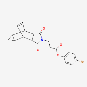 molecular formula C20H18BrNO4 B4066313 4-溴苯基 3-(3,5-二氧代-4-氮杂四环[5.3.2.0~2,6~.0~8,10~]十二-11-烯-4-基)丙酸酯 