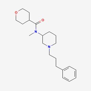 molecular formula C21H32N2O2 B4066318 N-甲基-N-[1-(3-苯基丙基)-3-哌啶基]四氢-2H-吡喃-4-甲酰胺 
