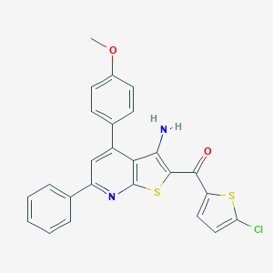 molecular formula C25H17ClN2O2S2 B406633 [3-Amino-4-(4-methoxyphenyl)-6-phenylthieno[2,3-b]pyridin-2-yl](5-chloro-2-thienyl)methanone 