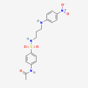molecular formula C17H20N4O5S B4066330 N-{4-[({3-[(4-nitrophenyl)amino]propyl}amino)sulfonyl]phenyl}acetamide 