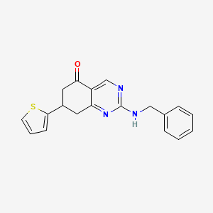 molecular formula C19H17N3OS B4066338 2-(benzylamino)-7-(2-thienyl)-7,8-dihydro-5(6H)-quinazolinone 