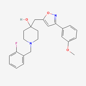 molecular formula C23H25FN2O3 B4066352 1-(2-氟苄基)-4-{[3-(3-甲氧基苯基)-5-异恶唑基]甲基}-4-哌啶醇 