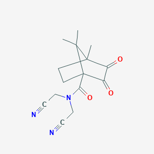 molecular formula C15H17N3O3 B4066365 N,N-bis(cyanomethyl)-4,7,7-trimethyl-2,3-dioxobicyclo[2.2.1]heptane-1-carboxamide 