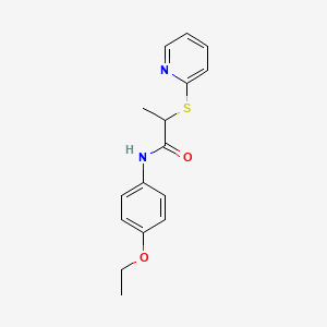 molecular formula C16H18N2O2S B4066367 N-(4-ethoxyphenyl)-2-(2-pyridinylthio)propanamide 