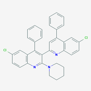 molecular formula C35H27Cl2N3 B406637 6-Chloro-3-(6-chloro-4-phenylquinolin-2-yl)-4-phenyl-2-piperidin-1-ylquinoline CAS No. 332020-06-1