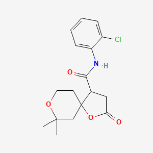 molecular formula C17H20ClNO4 B4066374 N-(2-氯苯基)-7,7-二甲基-2-氧代-1,8-二氧代螺[4.5]癸烷-4-甲酰胺 