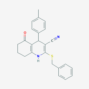 molecular formula C24H22N2OS B4066381 2-(benzylthio)-4-(4-methylphenyl)-5-oxo-1,4,5,6,7,8-hexahydro-3-quinolinecarbonitrile 