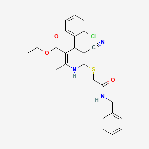 molecular formula C25H24ClN3O3S B4066391 6-{[2-(苄氨基)-2-氧代乙基]硫代}-4-(2-氯苯基)-5-氰基-2-甲基-1,4-二氢-3-吡啶甲酸乙酯 