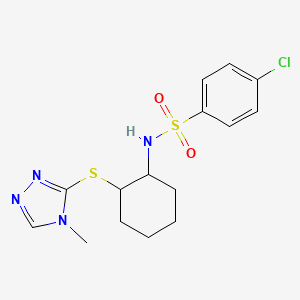 4-chloro-N-{2-[(4-methyl-4H-1,2,4-triazol-3-yl)thio]cyclohexyl}benzenesulfonamide