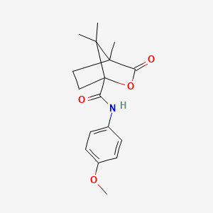 molecular formula C17H21NO4 B4066406 N-(4-methoxyphenyl)-4,7,7-trimethyl-3-oxo-2-oxabicyclo[2.2.1]heptane-1-carboxamide 