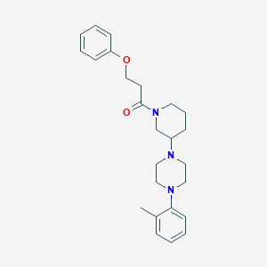 molecular formula C25H33N3O2 B4066410 1-(2-甲基苯基)-4-[1-(3-苯氧基丙酰)-3-哌啶基]哌嗪 