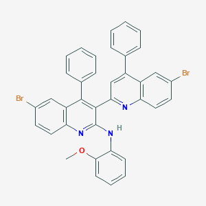 molecular formula C37H25Br2N3O B406643 N-(2-methoxyphenyl)-2',3-bis[6-bromo-4-phenylquinoline]-2-amine 