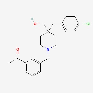 molecular formula C22H26ClNO2 B4066440 1-(3-{[4-(4-chlorobenzyl)-4-(hydroxymethyl)-1-piperidinyl]methyl}phenyl)ethanone 