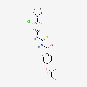 molecular formula C22H26ClN3O2S B4066452 4-sec-butoxy-N-({[3-chloro-4-(1-pyrrolidinyl)phenyl]amino}carbonothioyl)benzamide 
