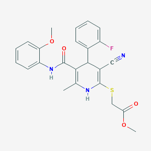 methyl [(3-cyano-4-(2-fluorophenyl)-5-{[(2-methoxyphenyl)amino]carbonyl}-6-methyl-1,4-dihydro-2-pyridinyl)thio]acetate