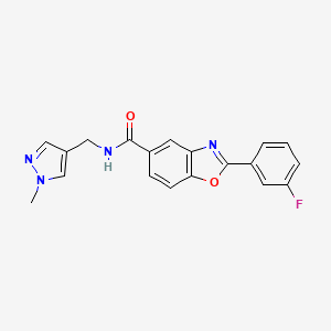 molecular formula C19H15FN4O2 B4066489 2-(3-fluorophenyl)-N-[(1-methyl-1H-pyrazol-4-yl)methyl]-1,3-benzoxazole-5-carboxamide 