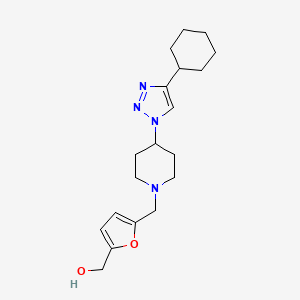 molecular formula C19H28N4O2 B4066501 (5-{[4-(4-cyclohexyl-1H-1,2,3-triazol-1-yl)-1-piperidinyl]methyl}-2-furyl)methanol trifluoroacetate (salt) 