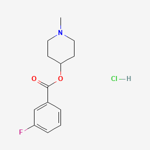molecular formula C13H17ClFNO2 B4066510 1-methyl-4-piperidinyl 3-fluorobenzoate hydrochloride 