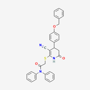 molecular formula C33H27N3O3S B4066511 2-({4-[4-(benzyloxy)phenyl]-3-cyano-6-oxo-1,4,5,6-tetrahydro-2-pyridinyl}thio)-N,N-diphenylacetamide 