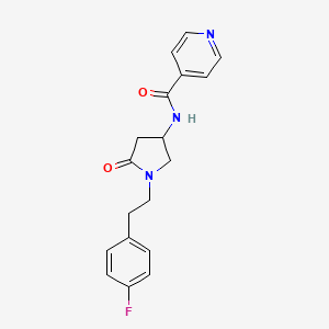 molecular formula C18H18FN3O2 B4066513 N-{1-[2-(4-fluorophenyl)ethyl]-5-oxo-3-pyrrolidinyl}isonicotinamide 