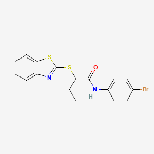 molecular formula C17H15BrN2OS2 B4066515 2-(1,3-benzothiazol-2-ylthio)-N-(4-bromophenyl)butanamide 