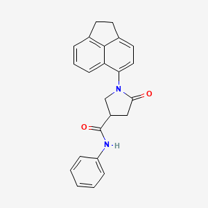 molecular formula C23H20N2O2 B4066519 1-(1,2-二氢-5-茚满烯基)-5-氧代-N-苯基-3-吡咯烷甲酰胺 