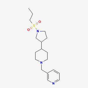 molecular formula C18H29N3O2S B4066525 3-({4-[1-(propylsulfonyl)-3-pyrrolidinyl]-1-piperidinyl}methyl)pyridine 