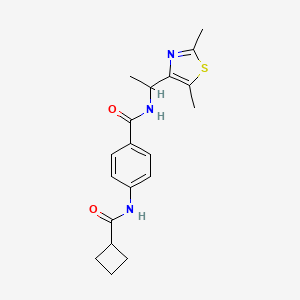 molecular formula C19H23N3O2S B4066535 4-[(cyclobutylcarbonyl)amino]-N-[1-(2,5-dimethyl-1,3-thiazol-4-yl)ethyl]benzamide 